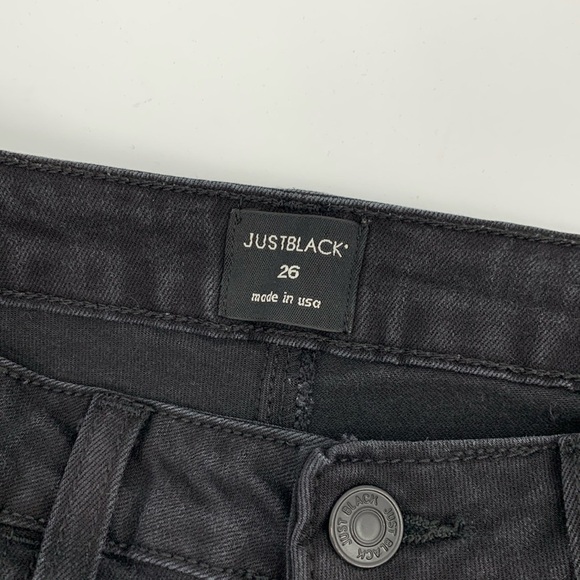 Just black ankle skinny jeans raw frayed hem ankle cropped women stretch 26 - Picture 6 of 6